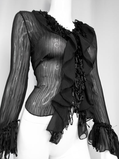 + Gothic mesh blouse +
