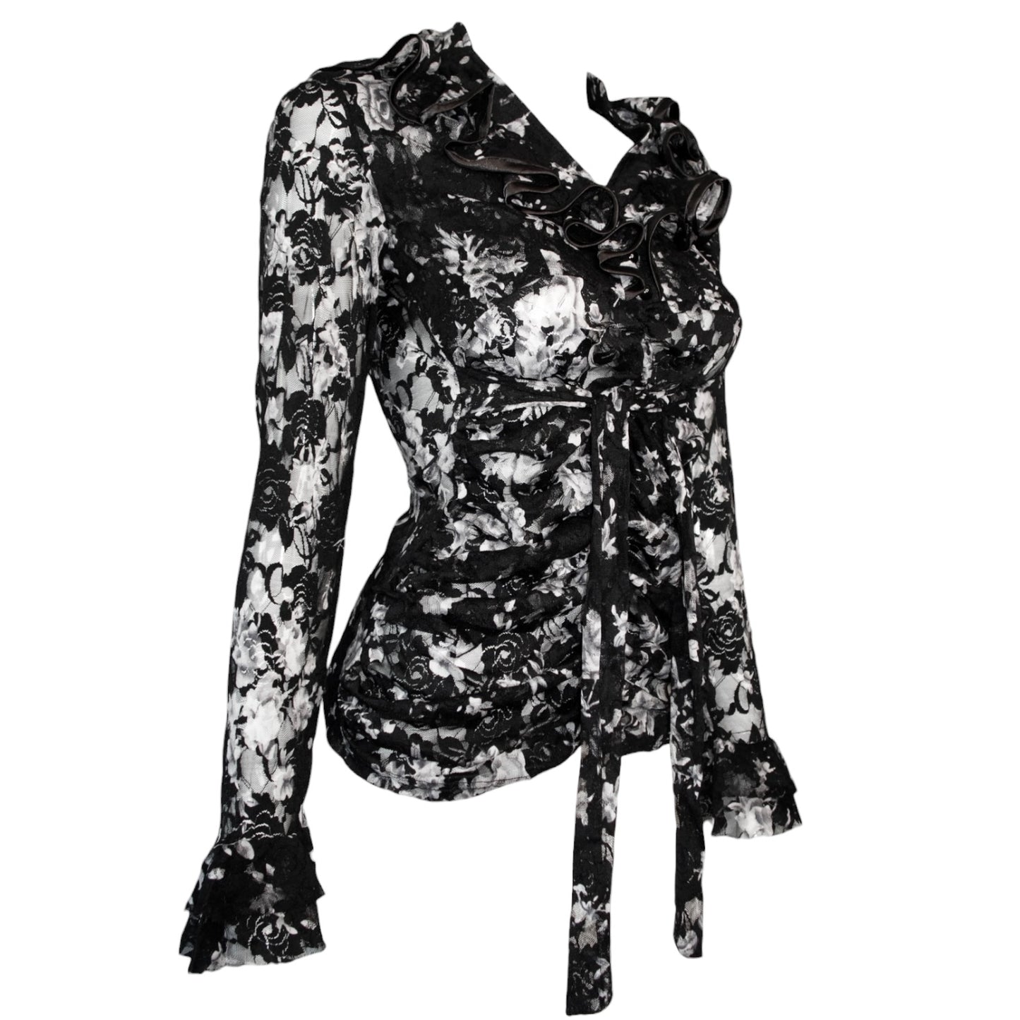 + Black & White lace blouse +