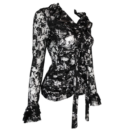 + Black & White lace blouse +