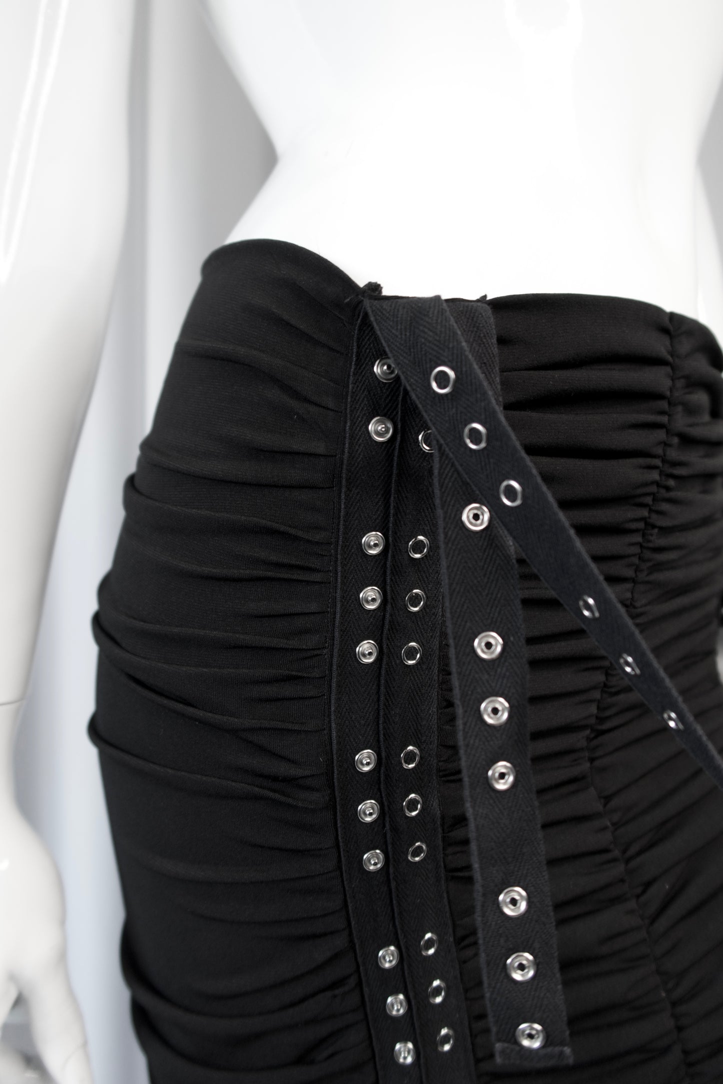 + Long drapery skirt +