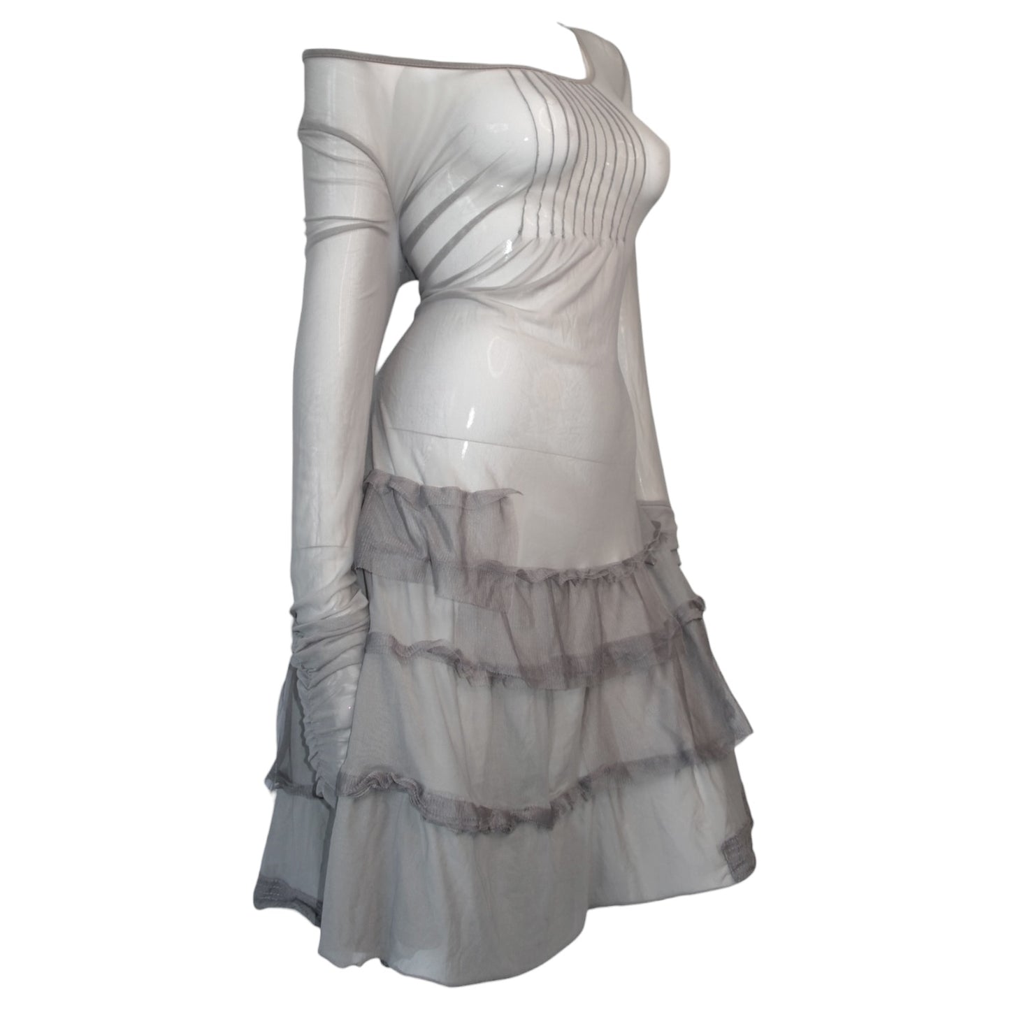 + Mesh Grey dress +