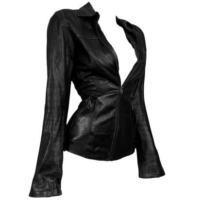 + Fitted Real Leather Jacket +