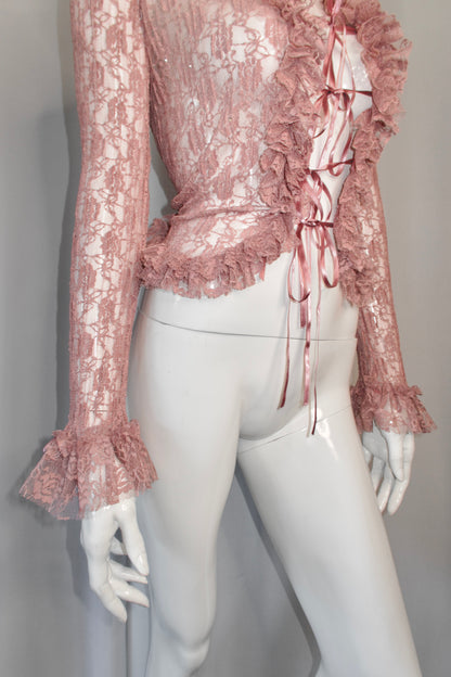 + Pink lace blouse +