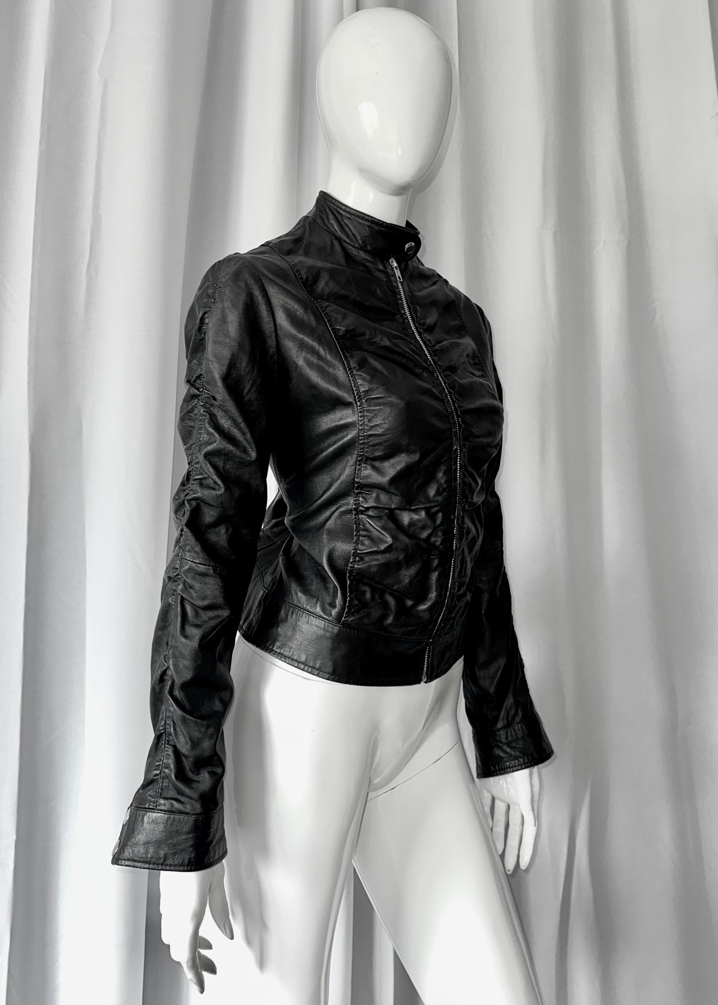 + Drapery leather jacket +