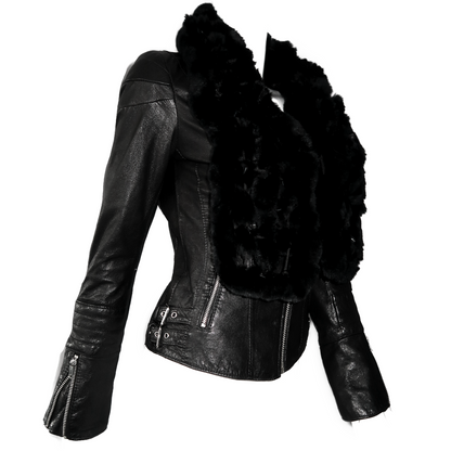 + Leather biker jacket +