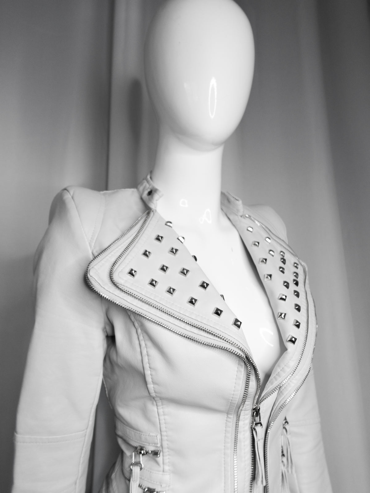 + Studded Power Shoulder Jacket +