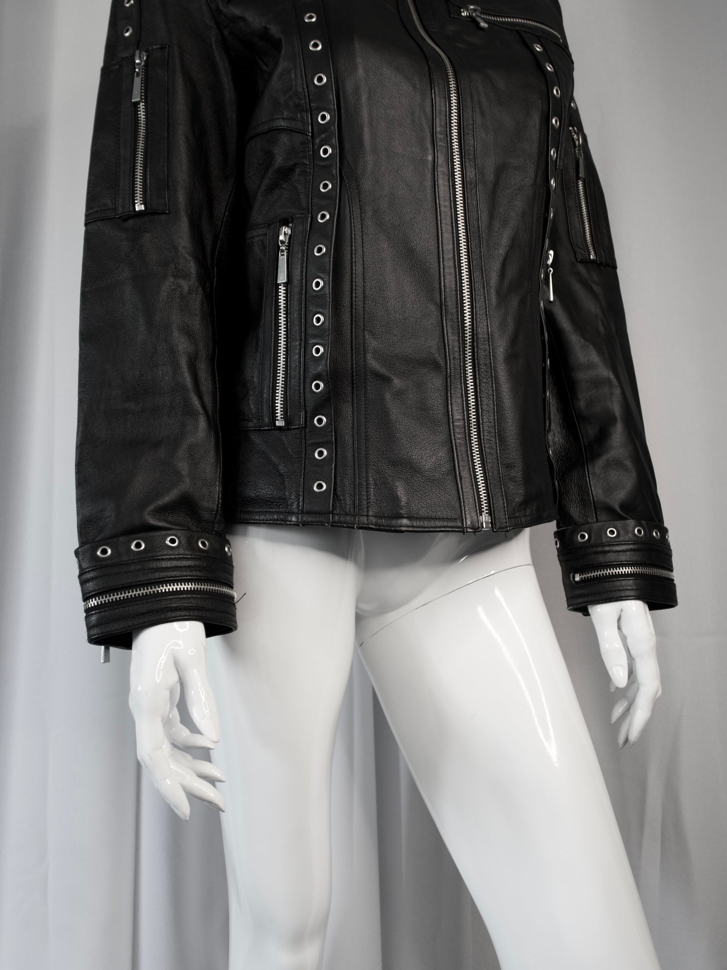 + Studded leather jacket +