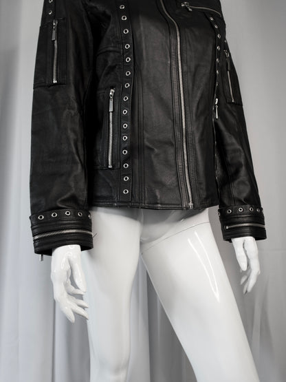 + Studded leather jacket +