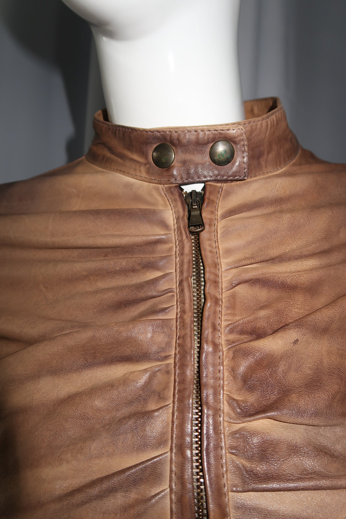 + Drapery leather jacket +