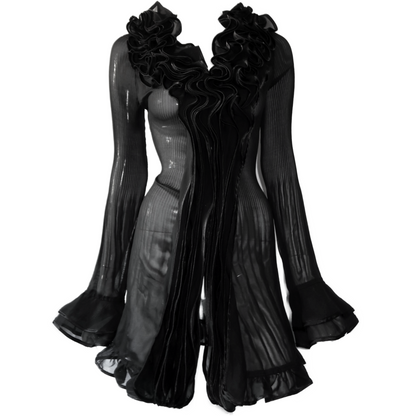 + Mesh ruffle dress +