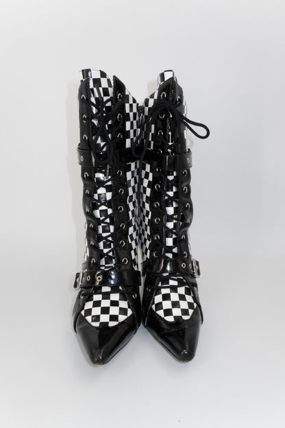 + Vintage checkered boots +