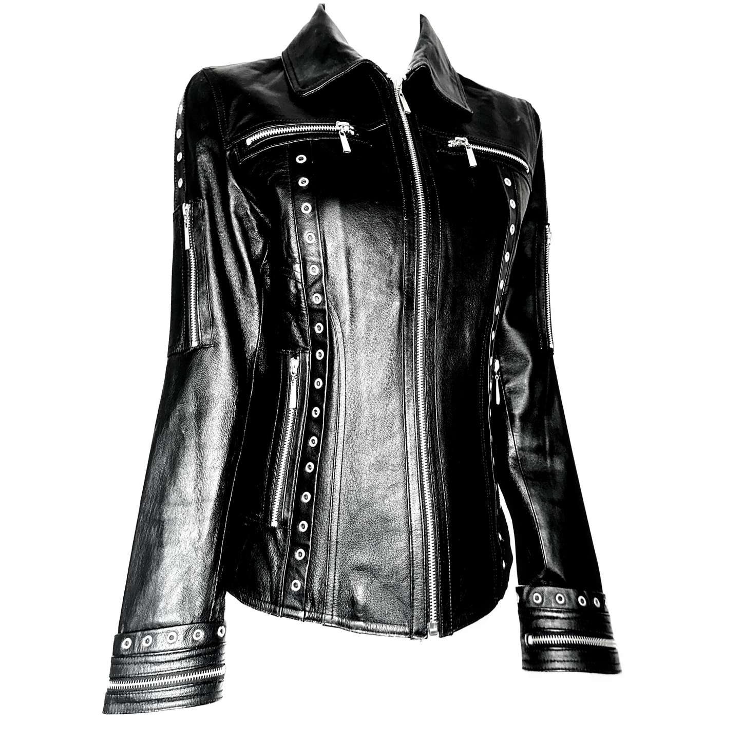 + Studded leather jacket +