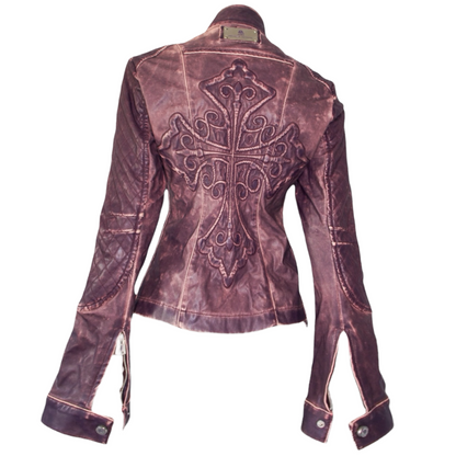 + Cross purple biker jacket +