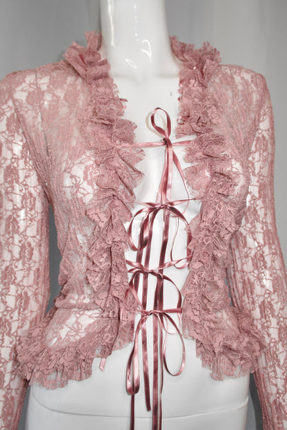 + Pink lace blouse +