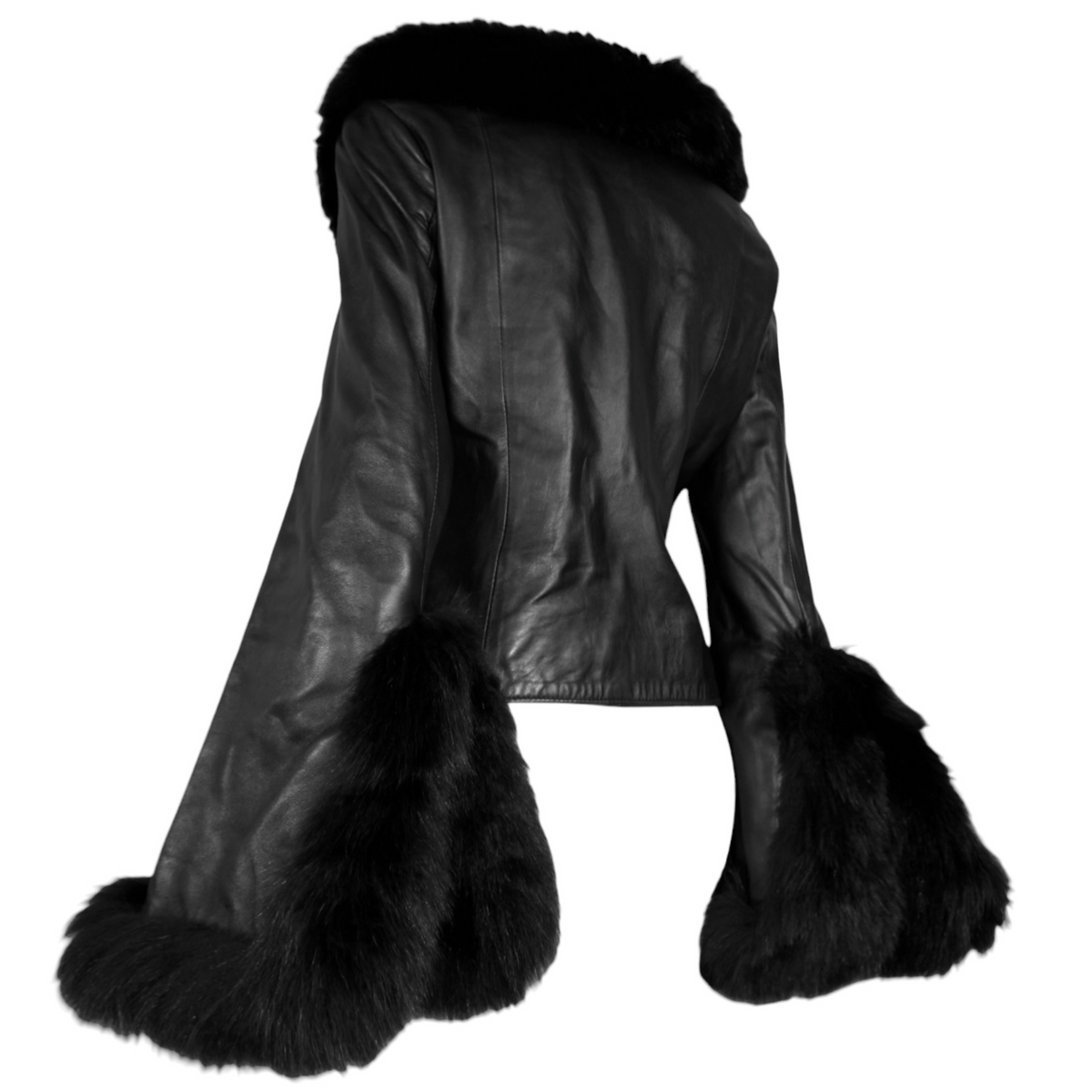 + Asymmetrical real leather jacket +