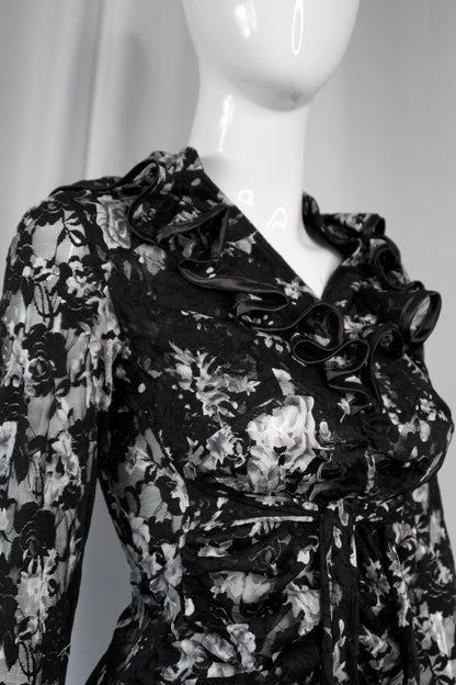 + Black & White lace blouse +