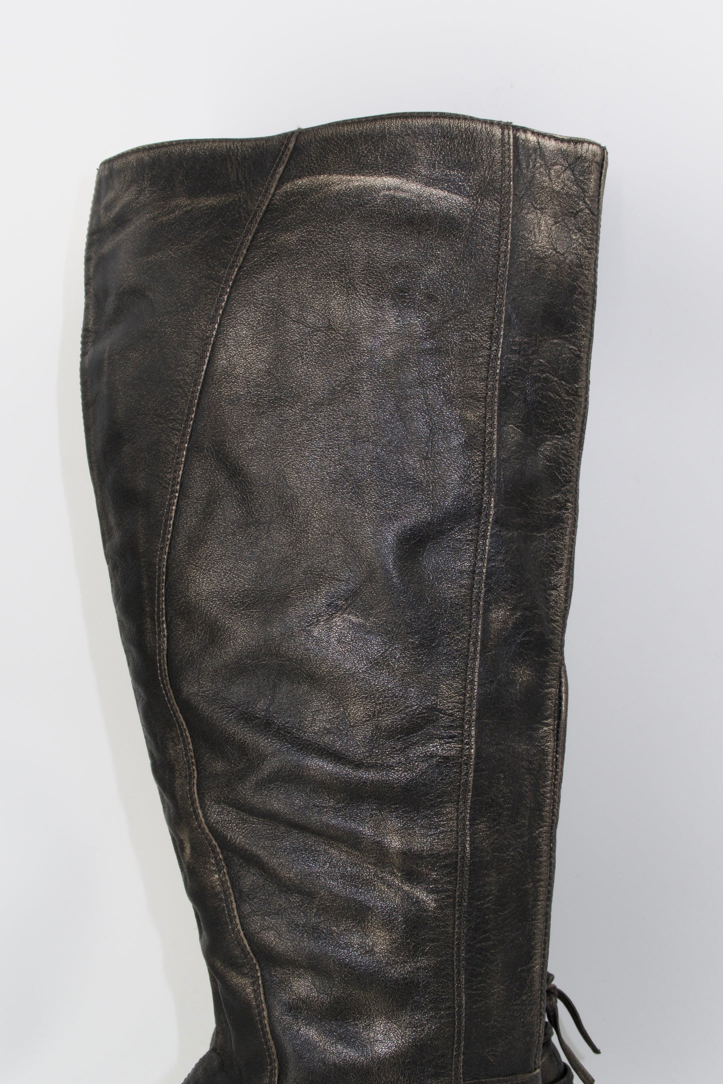 + Vintage bronze high heel boots +