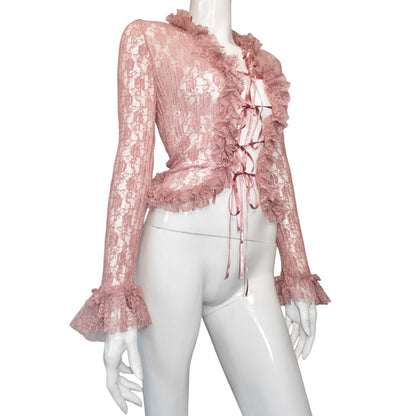 + Pink lace blouse +