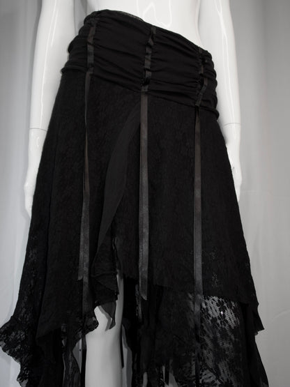 + Asymmetrical lace skirt +