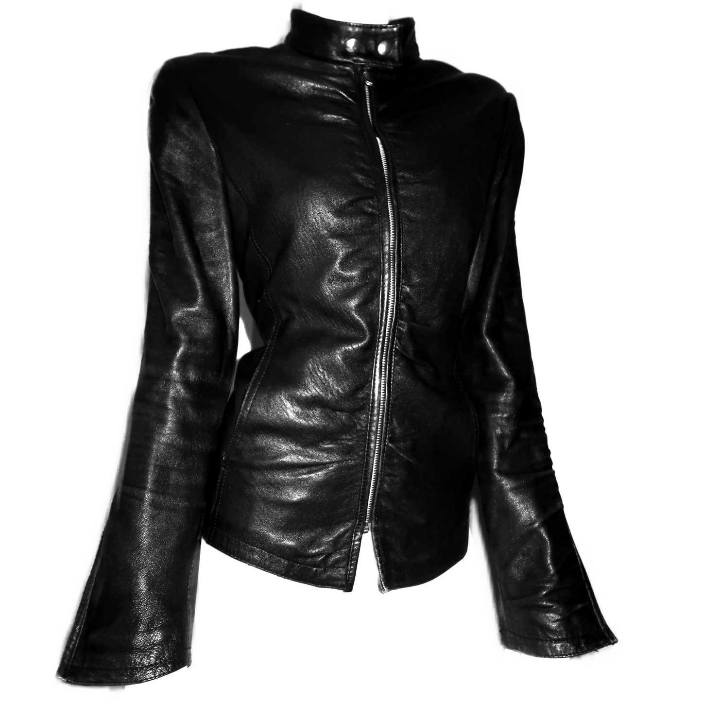 + Drapery leather jacket +
