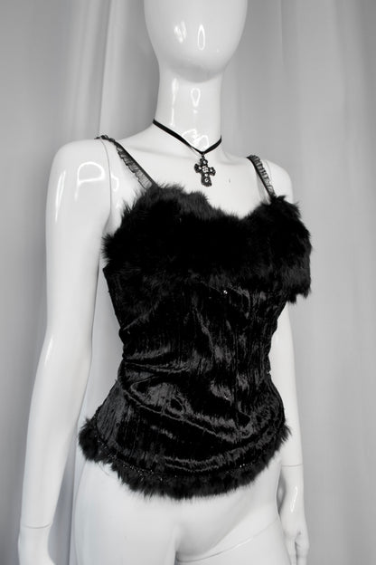 + Velvet fur top +
