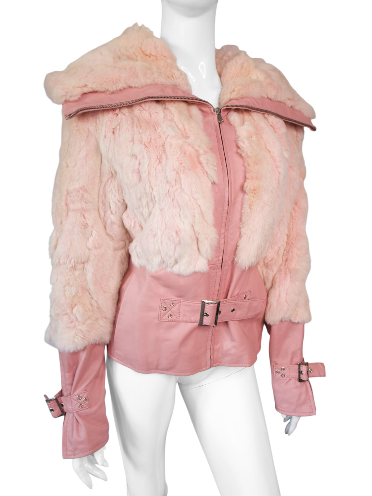 + Pink Real Leather Jacket +