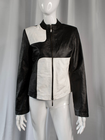 + Black & White leather jacket +