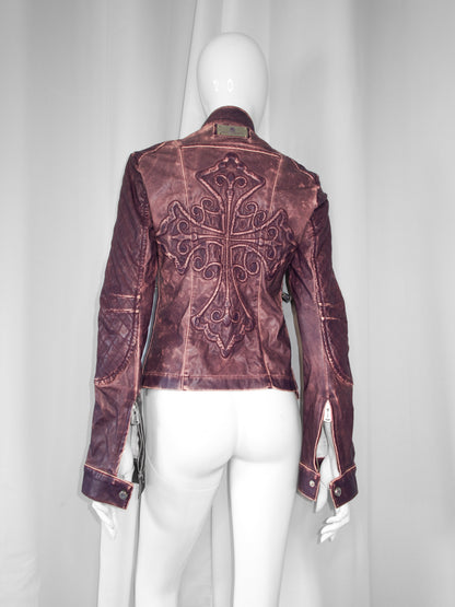 + Cross purple biker jacket +