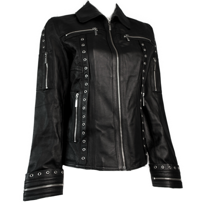+ Studded leather jacket +