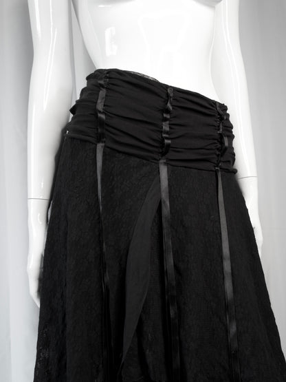+ Asymmetrical lace skirt +