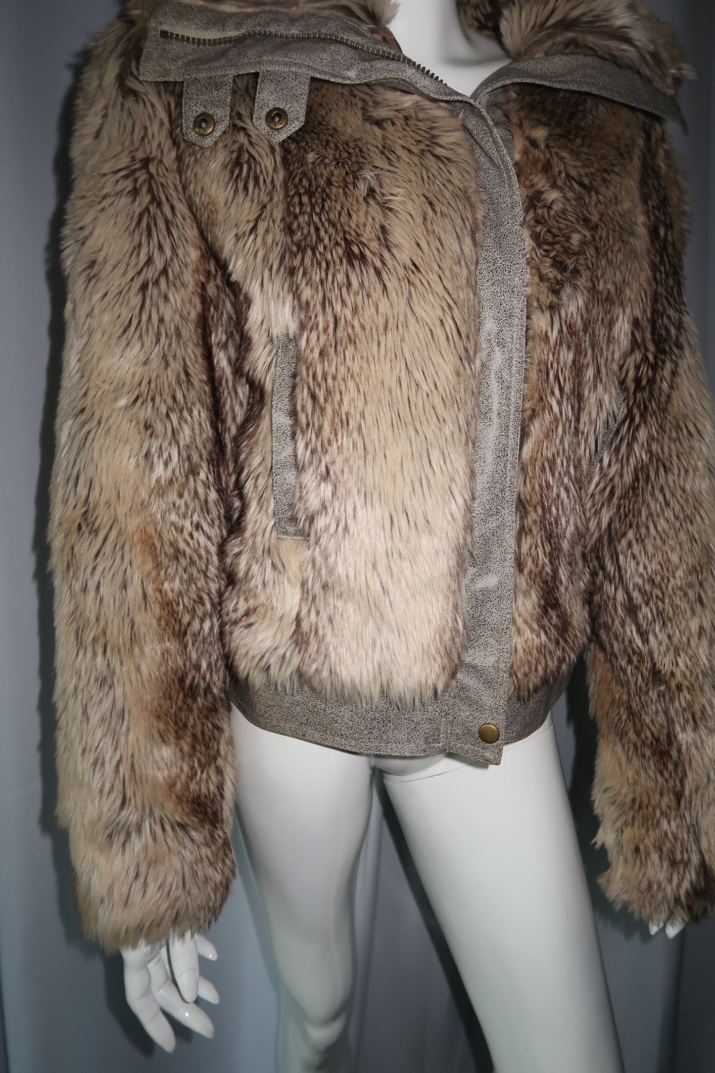 + Faux fur bomber jacket +