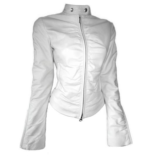 + Drapery leather jacket +