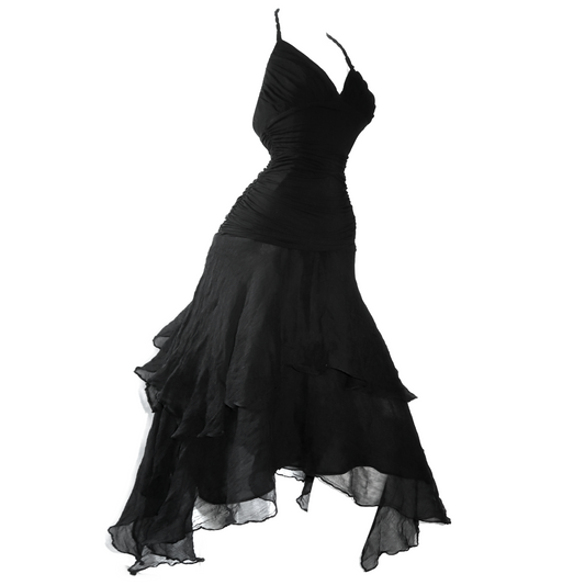 + Asymmetrical mesh dress +