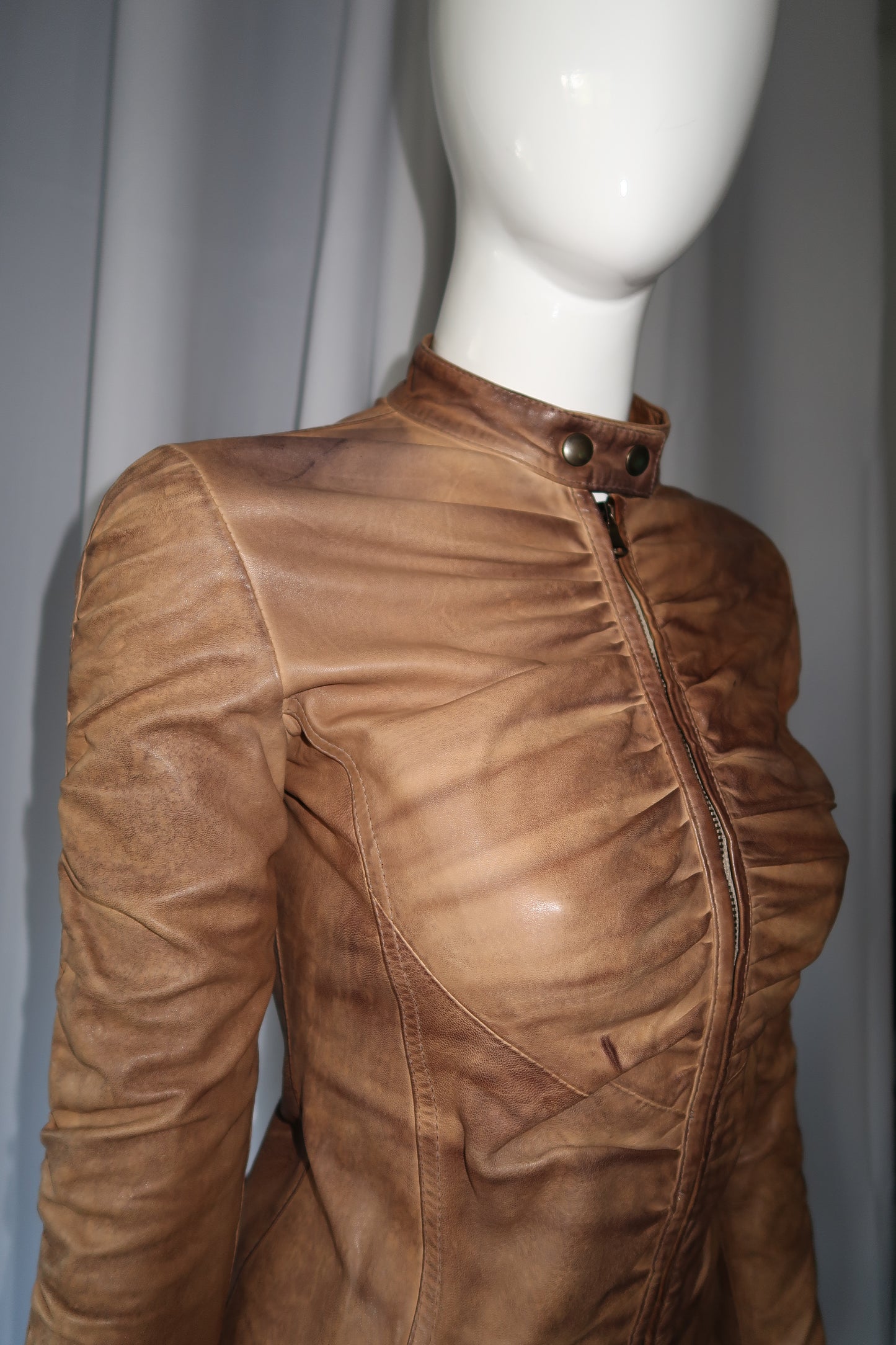 + Drapery leather jacket +