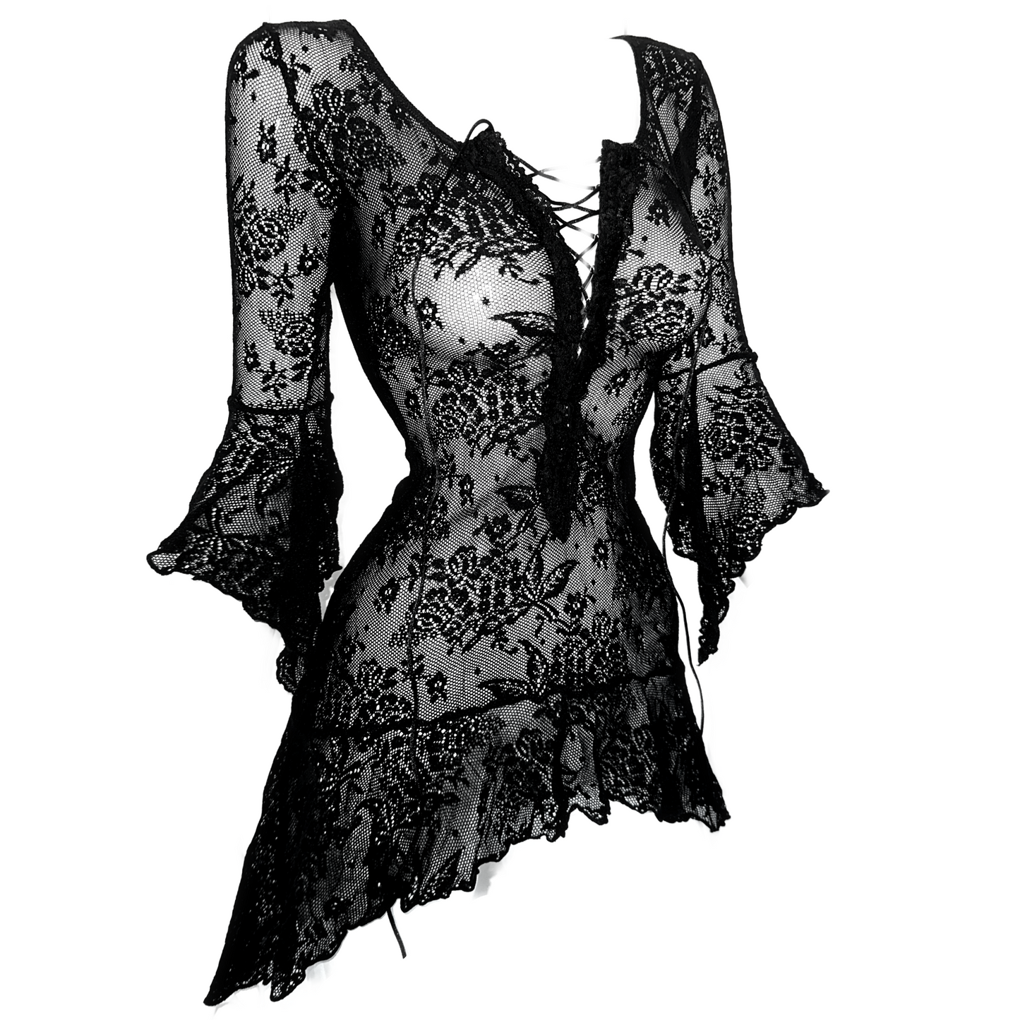 + Asymmetrical lace tunic +