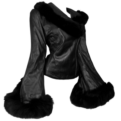 + Asymmetrical real leather jacket +