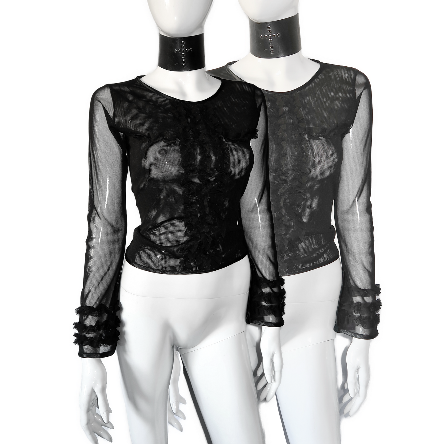 + Mesh cross blouse +