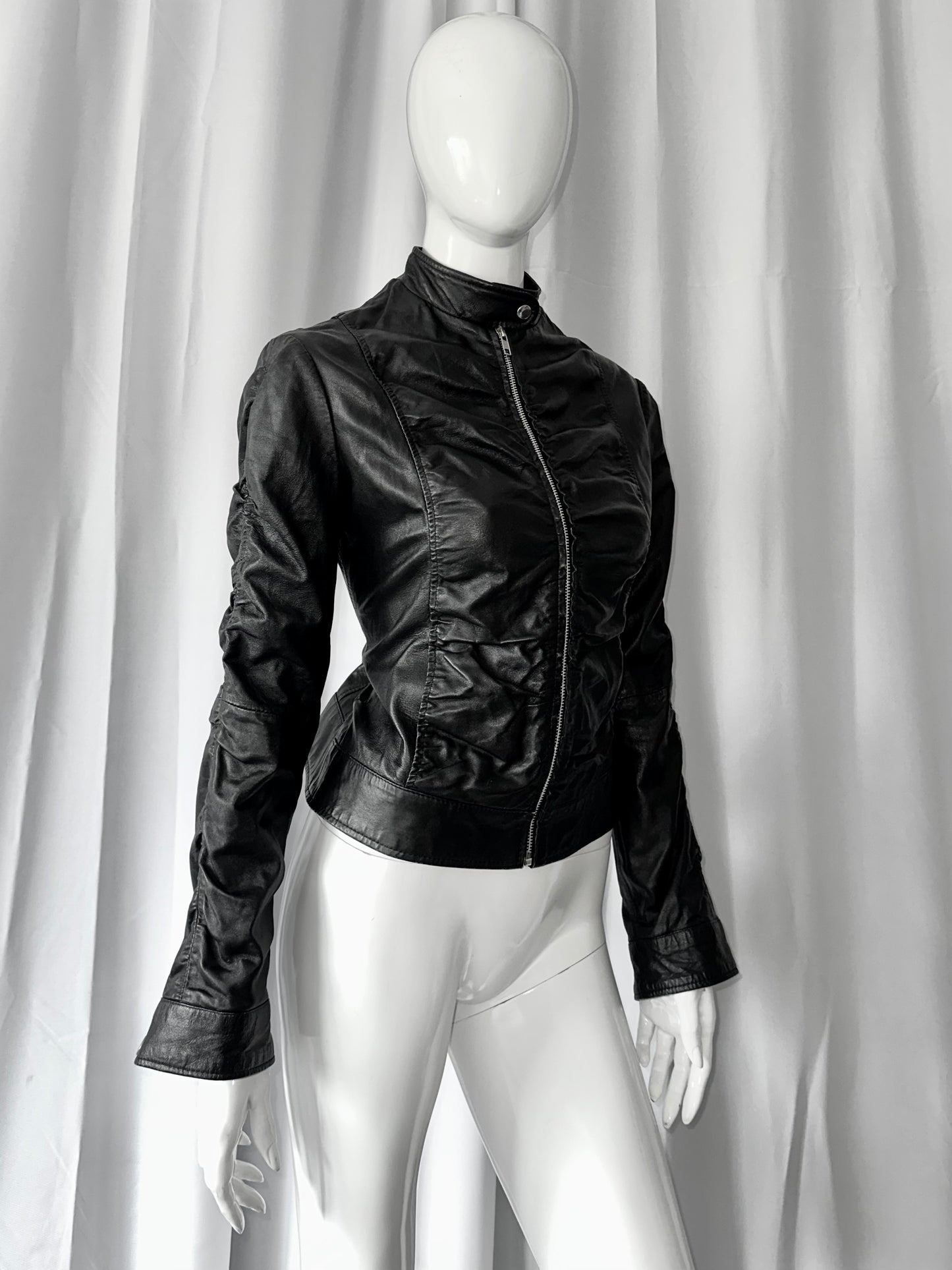 + Drapery leather jacket +