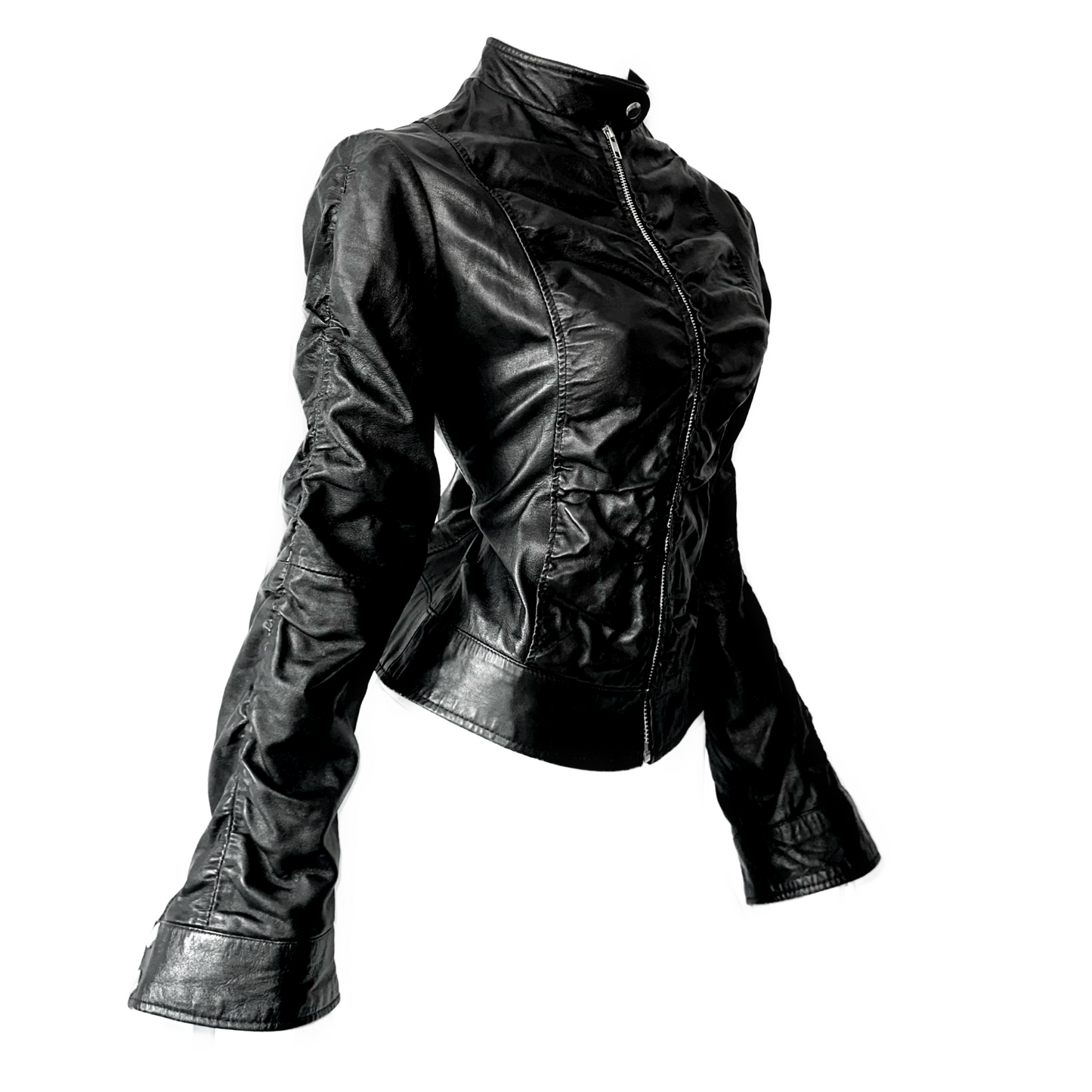 + Drapery leather jacket +