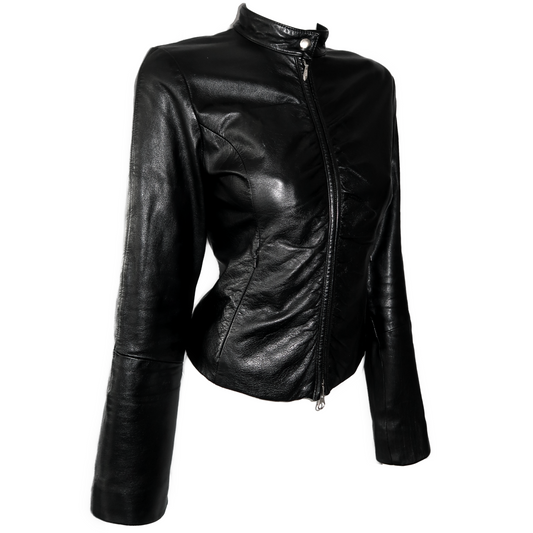 + Drapery leather jacket +