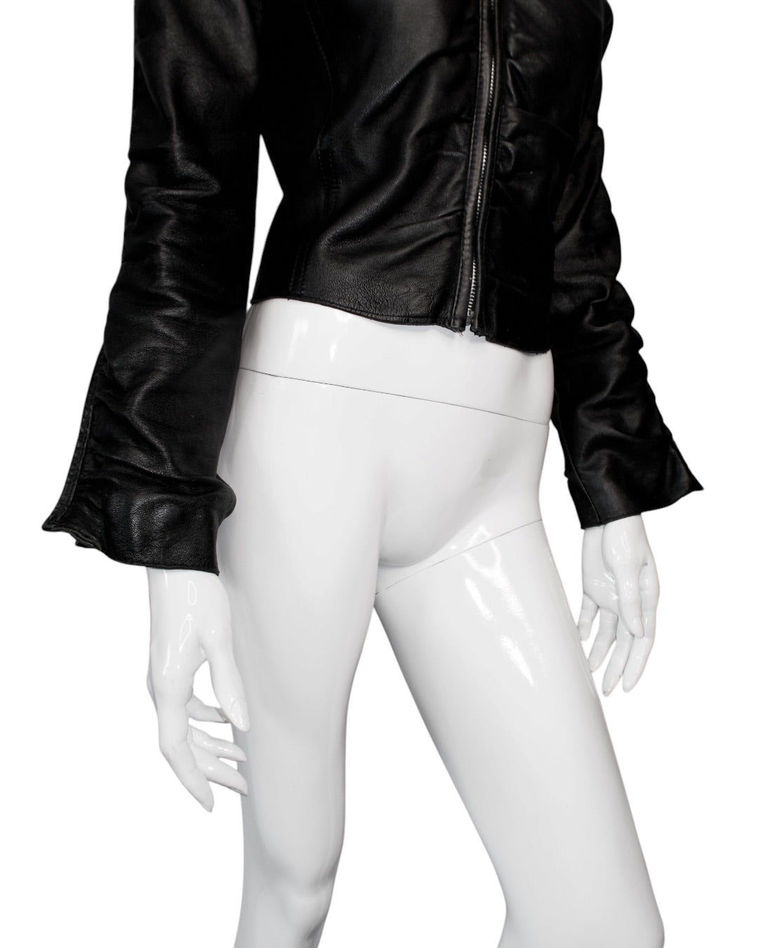 + Italian leather drapery jacket +