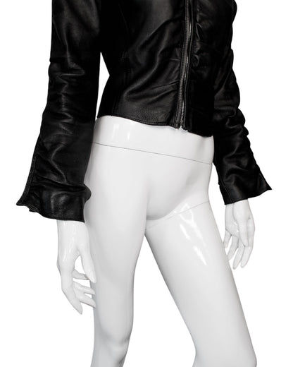 + Italian leather drapery jacket +