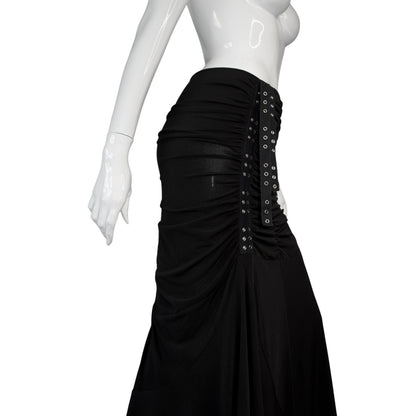 + Long drapery skirt +