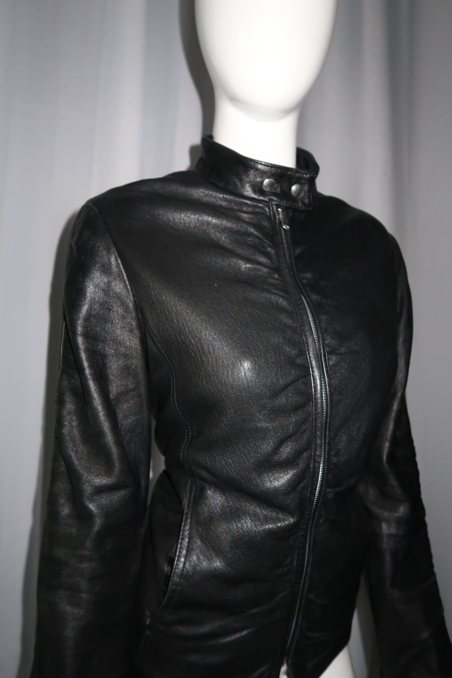 + Drapery leather jacket +
