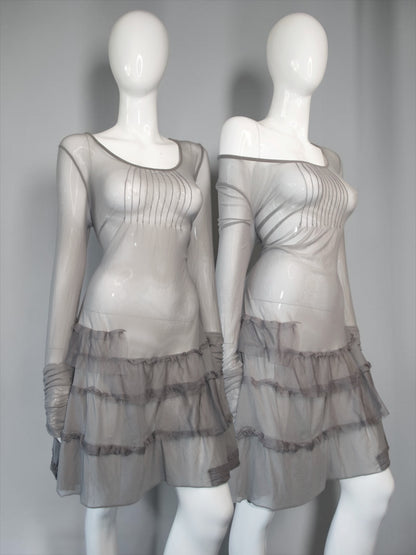 + Mesh Grey dress +