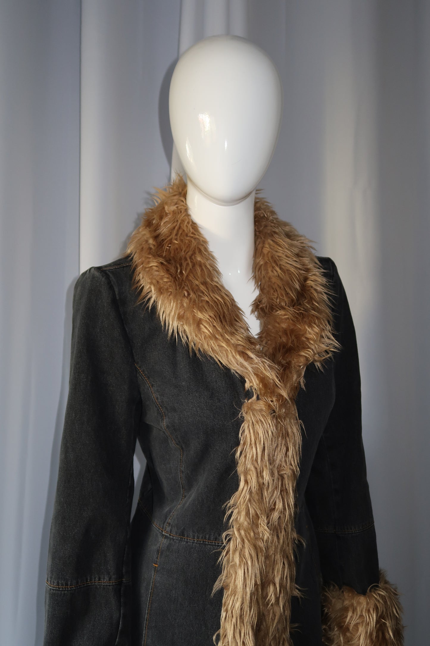 + Denim afghan coat +