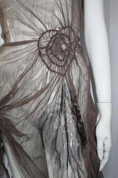 + Asymmetrical mesh tunic +