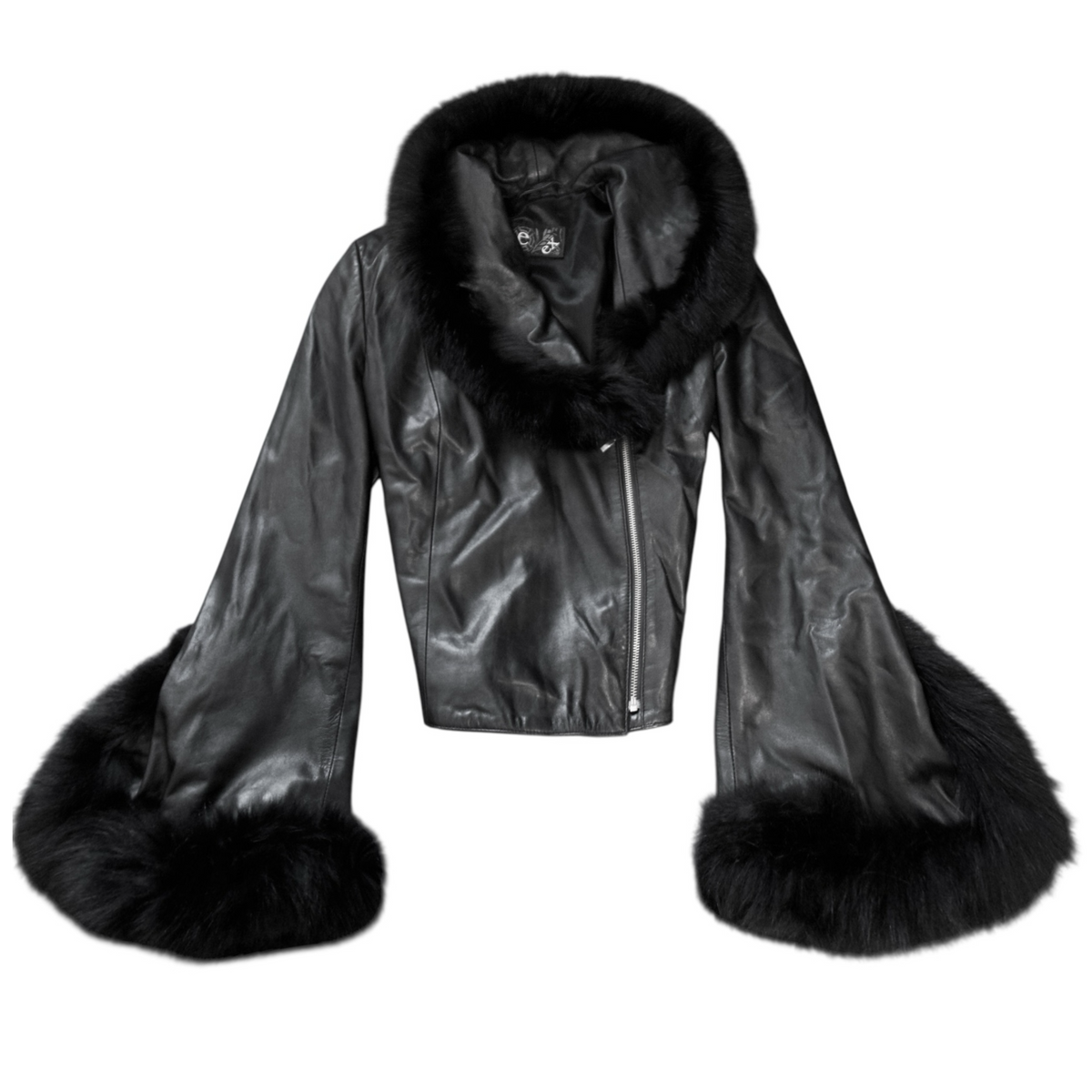 + Asymmetrical real leather jacket +
