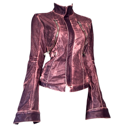 + Cross purple biker jacket +