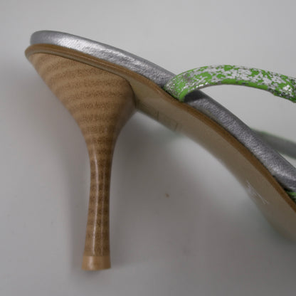 + Vintage silver and green heels +